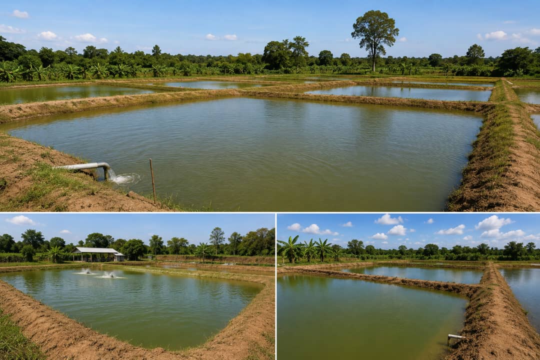 Earthen aquaculture ponds in Tanzania